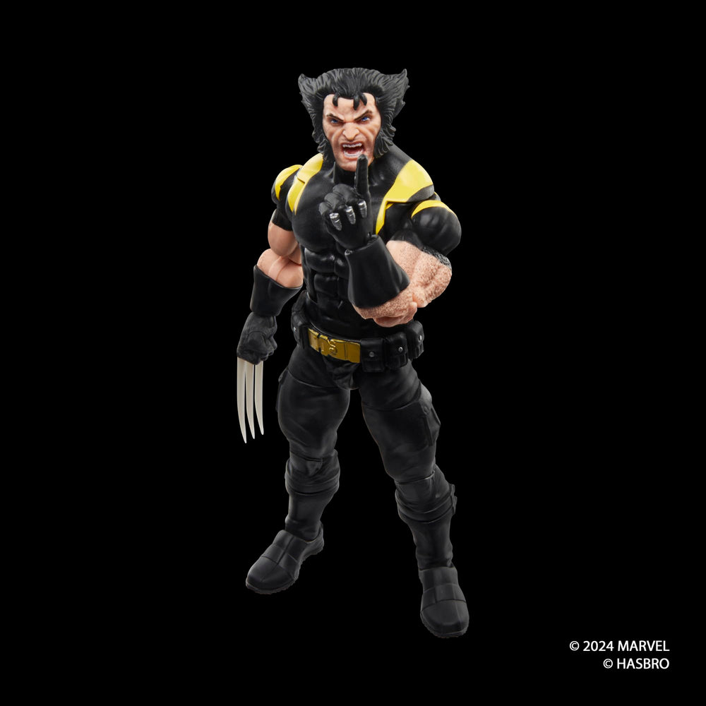 Marvel Wolverine figure, premium deco, enhances display with comics-inspired details.
