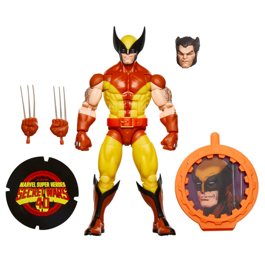 Marvel Wolverine retro Secret Wars figure front view, ideal for shelf display