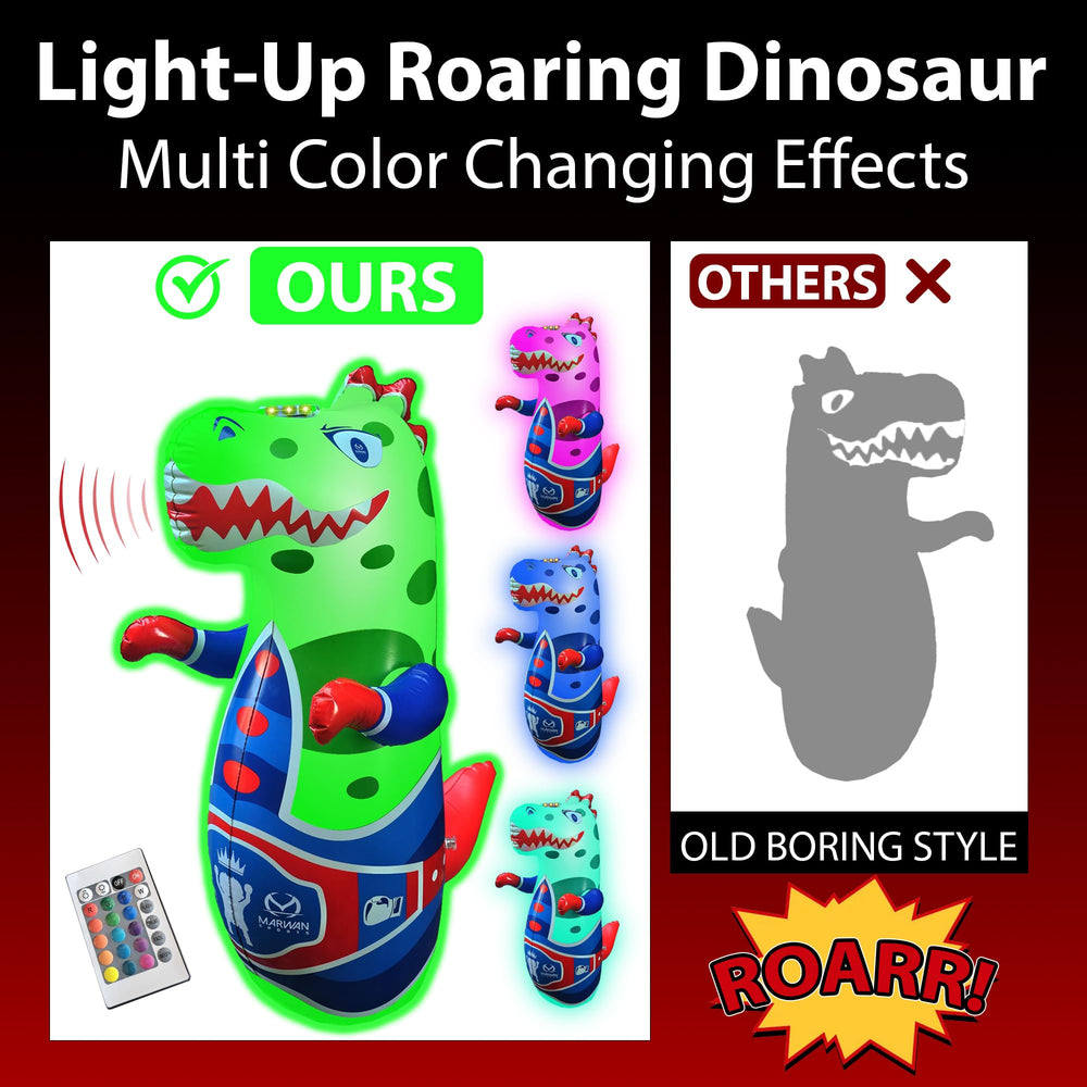 Marwan Sports bounce-back toy; lights and roaring sounds add excitement during playtime.