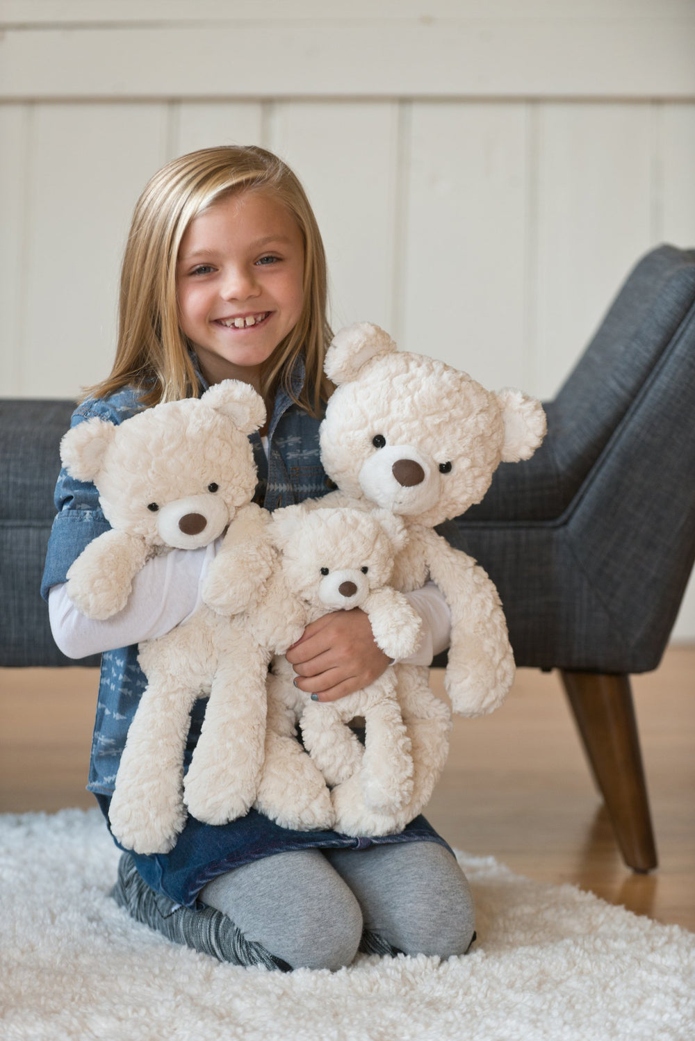 Inside-beanbags in Mary Meyer Putty Bear cream for balanced cuddling weight
