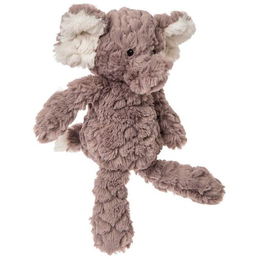Mary Meyer Putty Elephant 11-inch side view shows ultra-soft fabric for cuddly play.