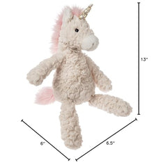Mary Meyer Putty Unicorn weighted bum and feet for cuddly feel