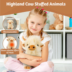 Marysun Highland Cow plush with flowing hair for creative styling.