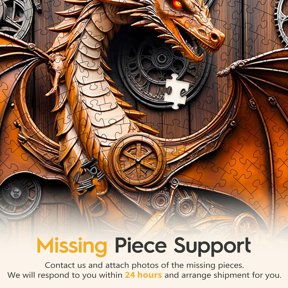Masseruon finished dragon puzzle ready for wall display or table decor.