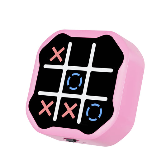 MASSRT 3-in-1 electronic tic tac toe pink with portable play for learning and fun