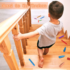 MASSRT Rocket-shaped design crayons prevent rolling, easing playtime transitions.