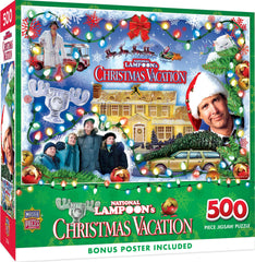 MasterPieces 500-piece puzzle featuring National Lampoon's Christmas Vacation scene 1 for cozy family evenings.