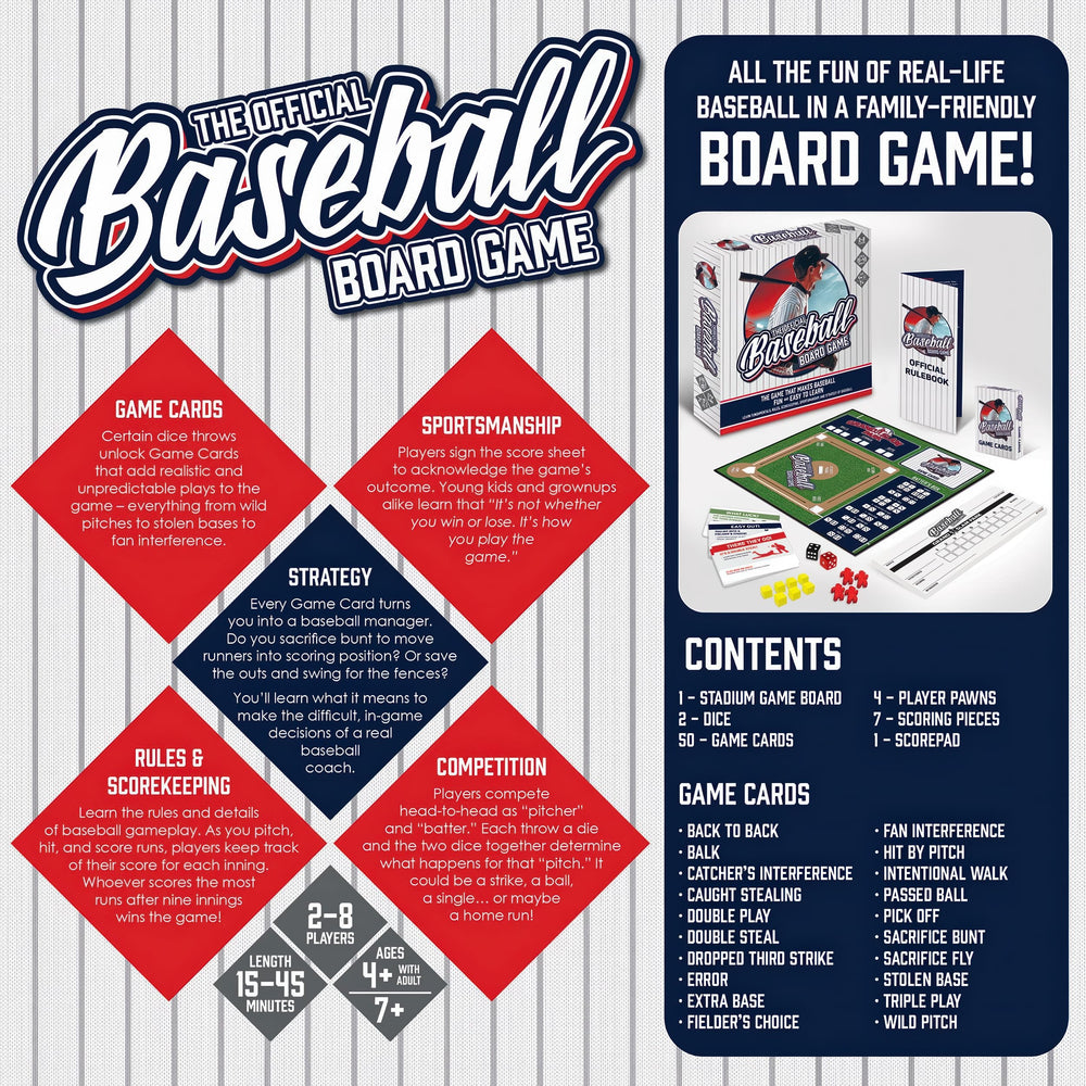 Family enjoys screen-free game night with MasterPieces baseball dice board game