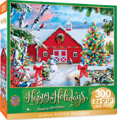 MasterPieces Christmas barn lights puzzle image for family puzzle night.