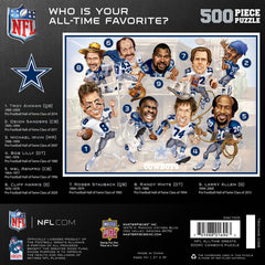 MasterPieces Dallas Cowboys All-Time Greats puzzle team banner highlights iconic colors for game-night