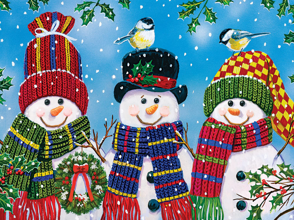 MasterPieces EZ Grip Snowy Afternoon Friends pieces on table showing easy handling