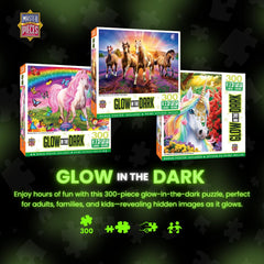MasterPieces glow-in-the-dark finish after assembly enhances evening puzzle sessions.