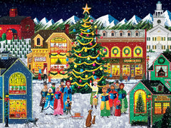 MasterPieces Holiday Harmony carolers scene with festive colors