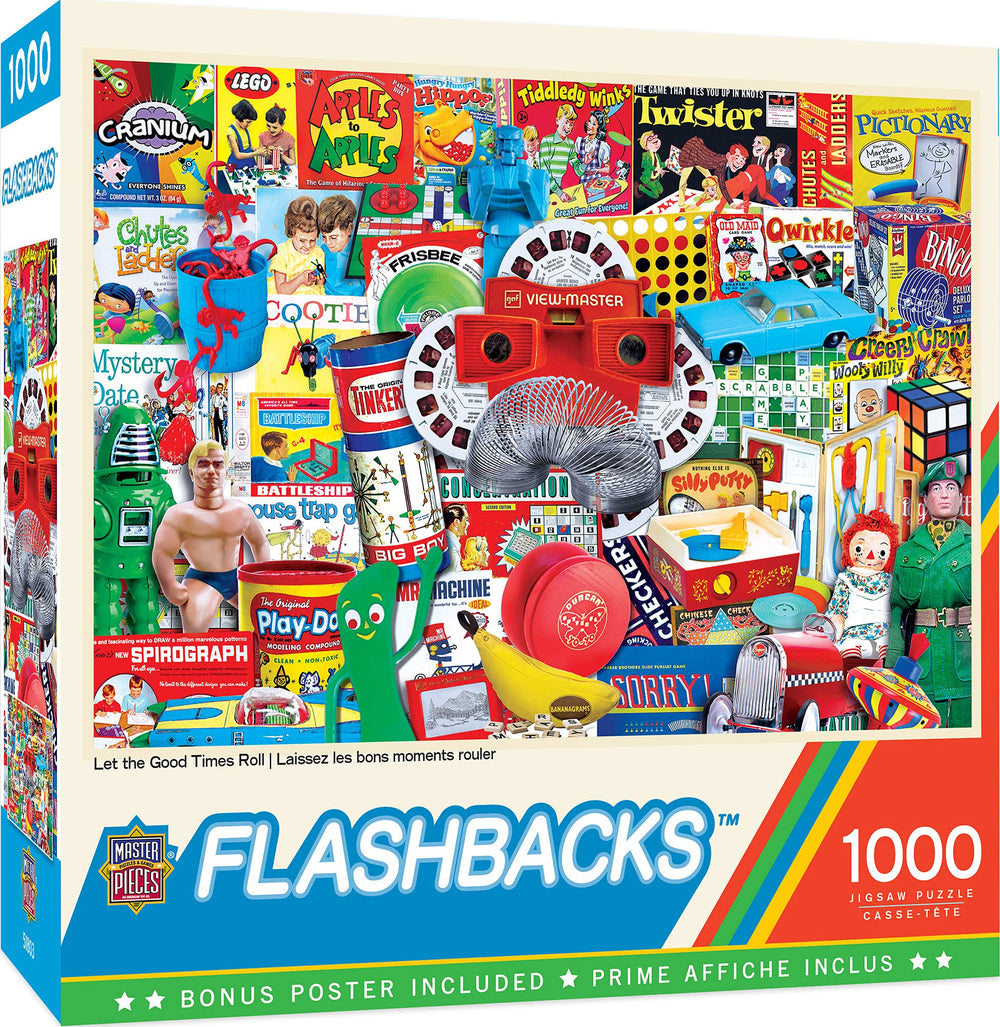MasterPieces Let the Good Times Roll puzzle box with nostalgic design for family fun