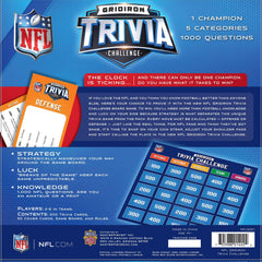 Masterpieces NFL Gridiron Trivia durable game board withstands hours of play.