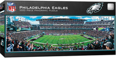 Masterpieces NFL Philadelphia Eagles center-view puzzle, panoramic scene, ideal for focused evening challenge.
