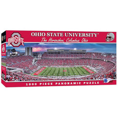 MasterPieces Ohio State puzzle panorama stadium for immersive Buckeyes scenery and family fun.