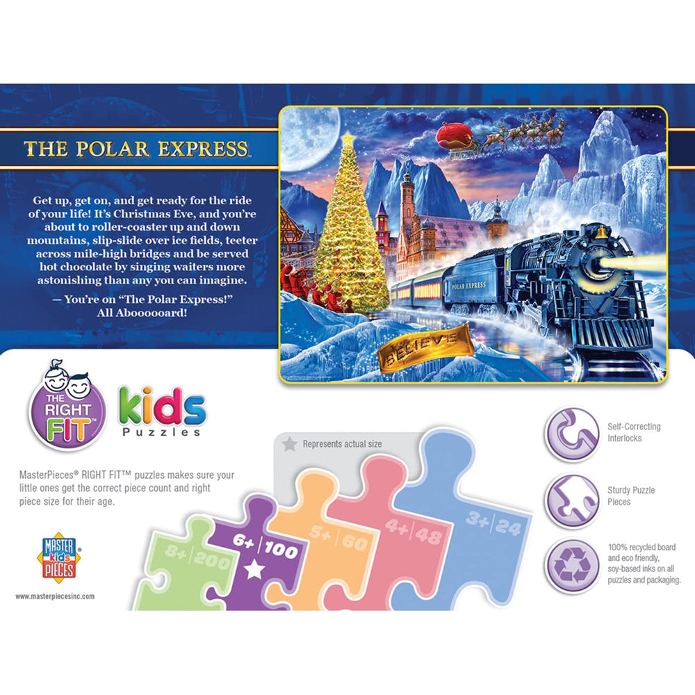 Gift-ready MasterPieces Polar Express puzzle packaging for holidays.