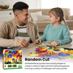 MasterPieces Rainbow World poster included aids reference while puzzling.