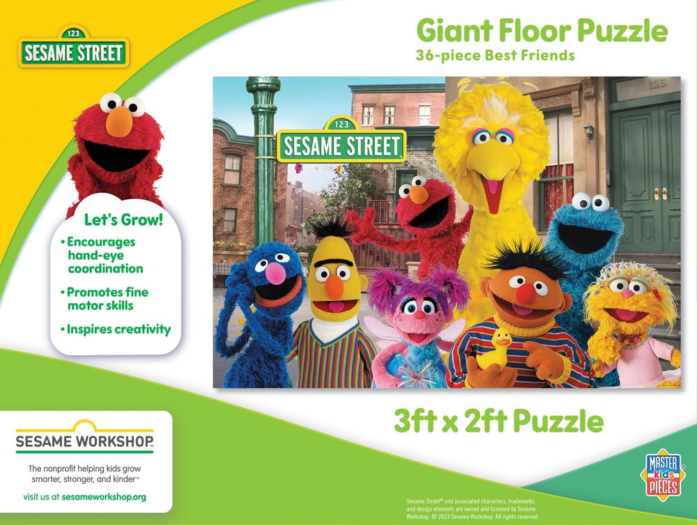 Masterpieces Sesame Street Best Friends family-assembly image shows collaborative puzzle time for all ages.