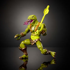 Masters of the Universe Masterverse Kobra Khan with mace, blaster, and poison blast accessories.