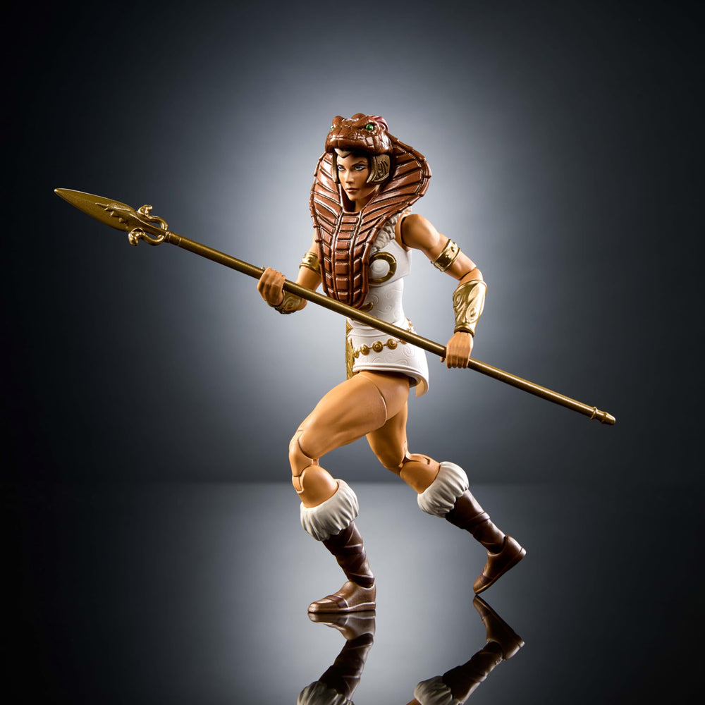 Teela with removable cobra hood for adaptable battle-ready looks and customization.