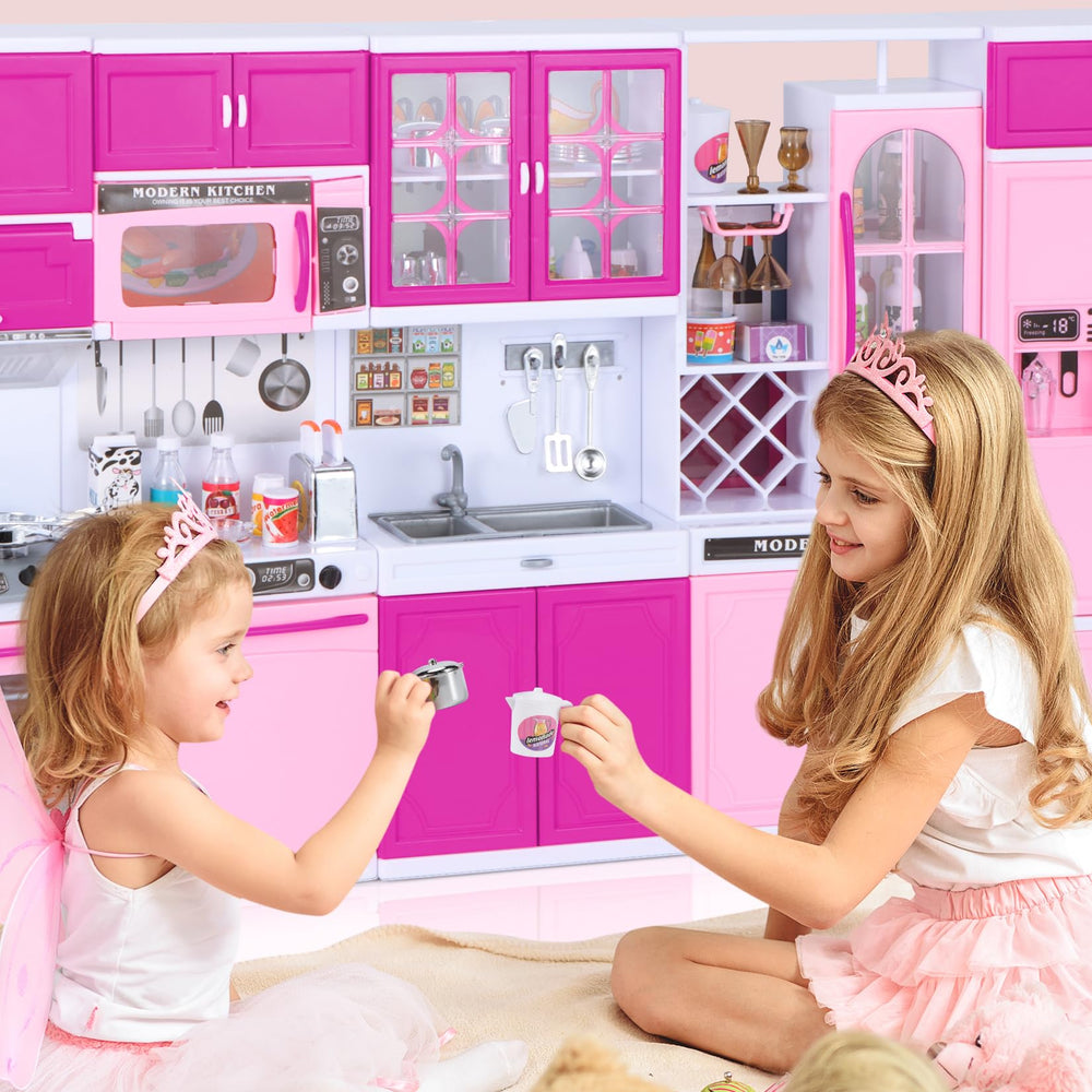 Mastom Kitchen Playset accessories expand creative play with 56-piece set.