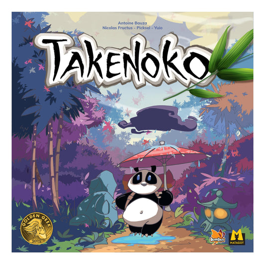 Matagot Takenoko panda miniature among bamboo for family-friendly strategy play