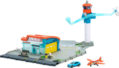 Matchbox Airport Takeoff Adventure Playset inspires imaginative play with runway action.