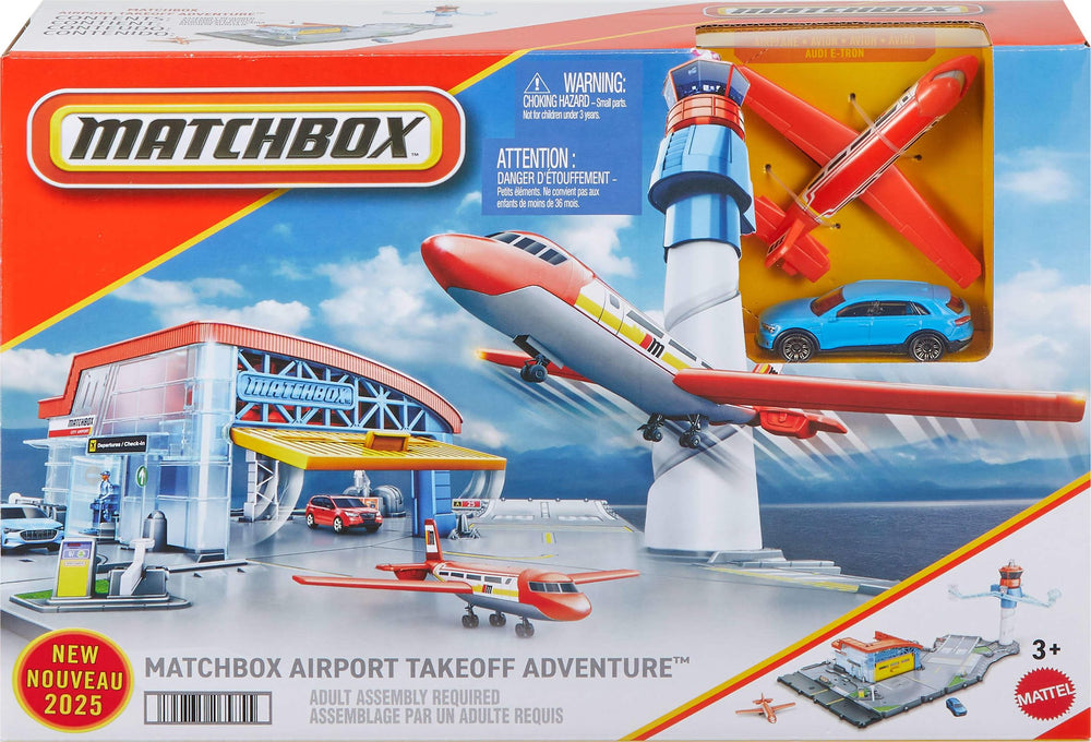 Matchbox attendant with luggage cart adds terminal role-play opportunities.