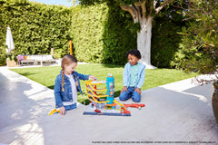 Matchbox Transportation Center helicopter on rooftop helipad for imaginative flight play