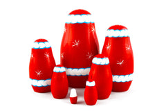 MATRYOSHKA&HANDICRAFT hand-painted Santa dolls with eco-friendly finishes for safe display.