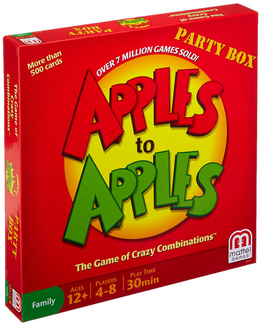 Mattel Apples to Apples Party Box setup for quick party play