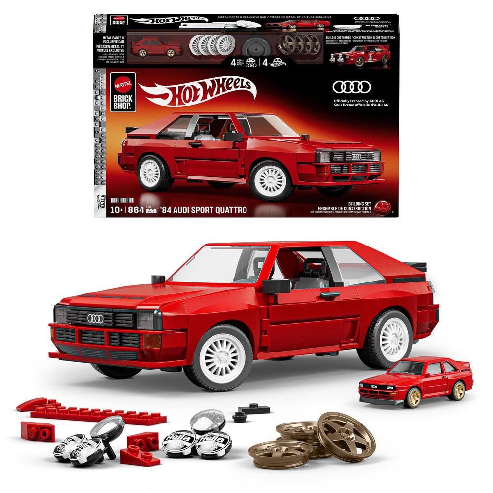 Mattel Audi Sport quattro front view showing detailed rally body and display appeal
