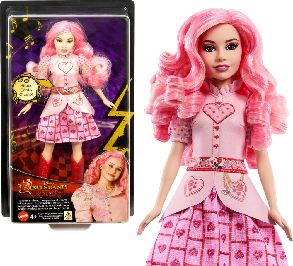 Mattel Bridget singing-queen-of-hearts doll ready to entertain with a song clip.