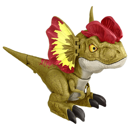 Mattel Dilophosaurus Dominion frill close-up for vivid dinosaur play and storytelling.