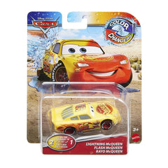 Mattel Disney Cars Color Changer Cruisin' McQueen performs water-triggered color change for play and display.