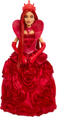 Close-up of petal rose gown and bold crown details