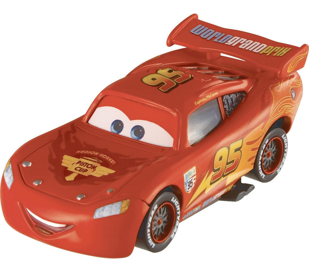 Mattel Lightning McQueen detailed logos highlight character personality.