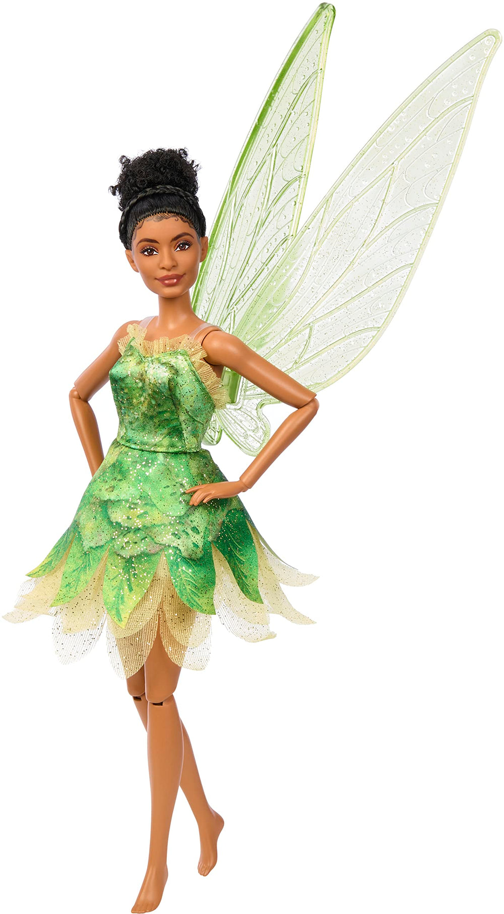 Mattel Tinker Bell poseable doll for versatile poses in scenes.