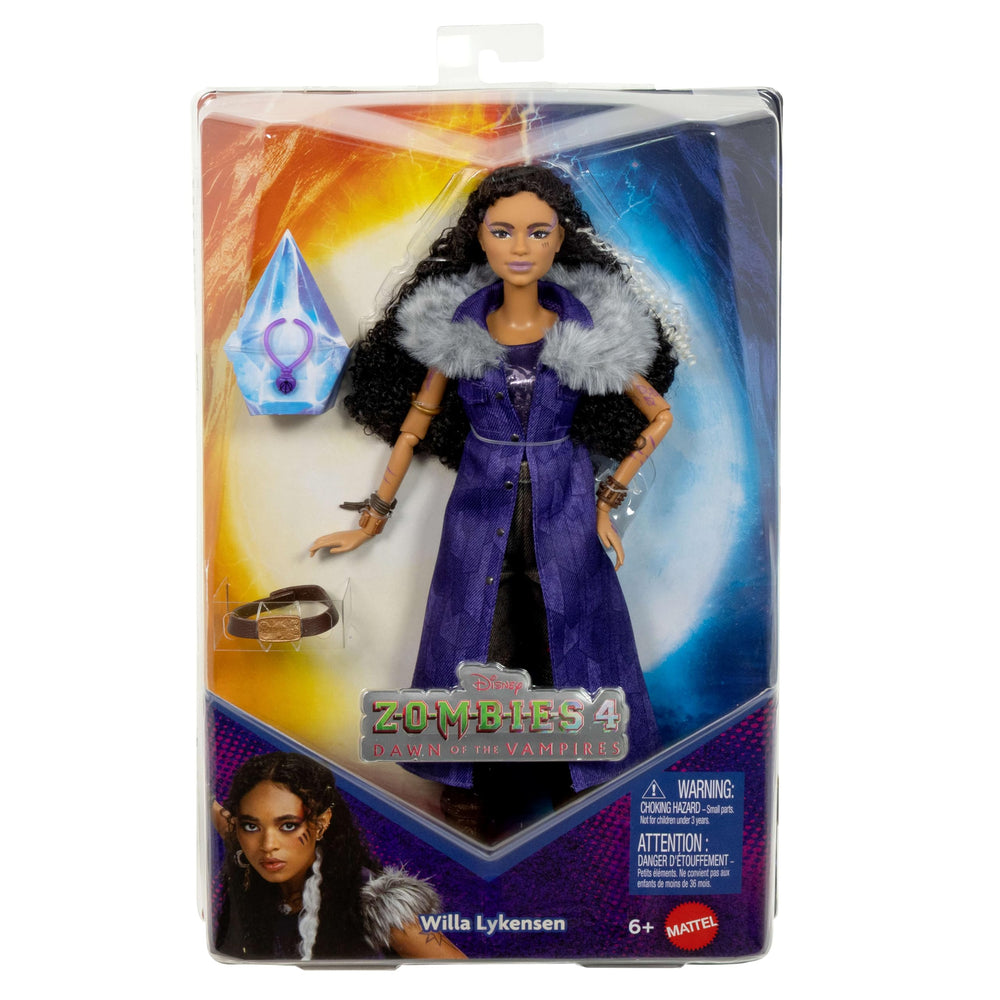 Mattel Disney Zombies 4 Willa Lykensen doll with outfit and accessories, ideal for gift or display.