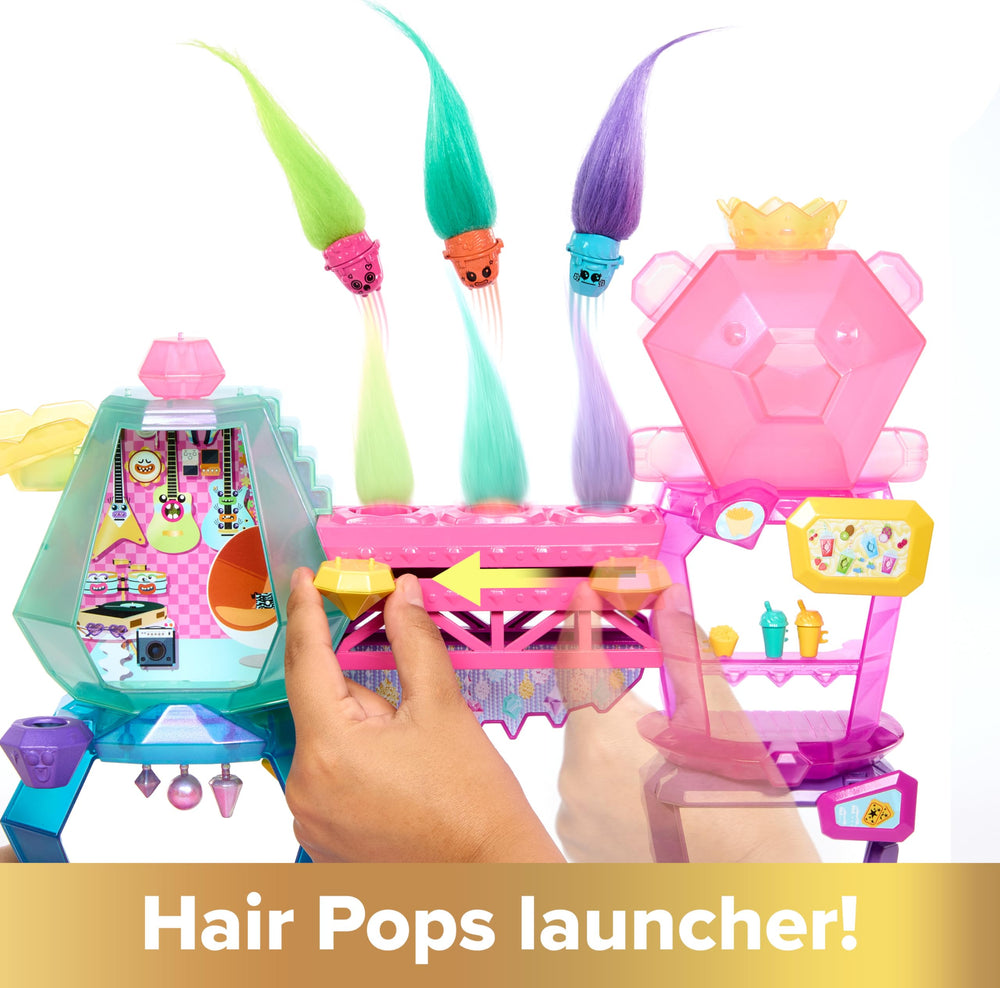 Mattel Mount Rageous Hair Pops hidden in Poppy's hair for surprises.