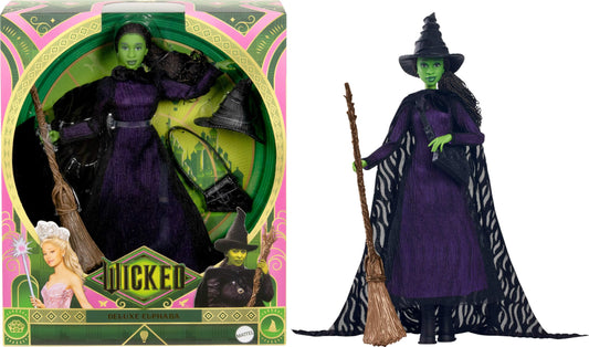 Mattel Elphaba deluxe doll cape and dress for a dramatic movie-inspired look.