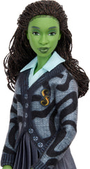 Elphaba doll showing asymmetrical skirt and leggings for dynamic poses
