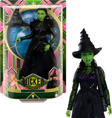 Mattel Elphaba doll with green skin for vivid Wicked-inspired storytelling.