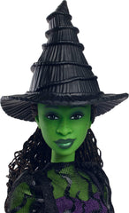 Mattel Elphaba doll in removable ballroom dress for recreating iconic looks.