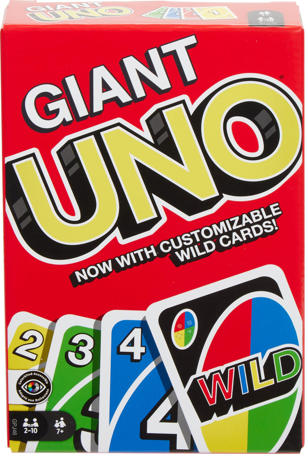 Mattel Games Giant UNO deck with oversized cards for bold family game nights.