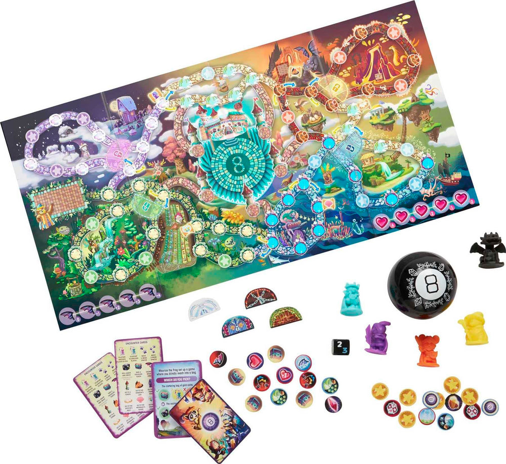 Family-friendly setup for Mattel Games Magic 8 Ball Magical Encounters
