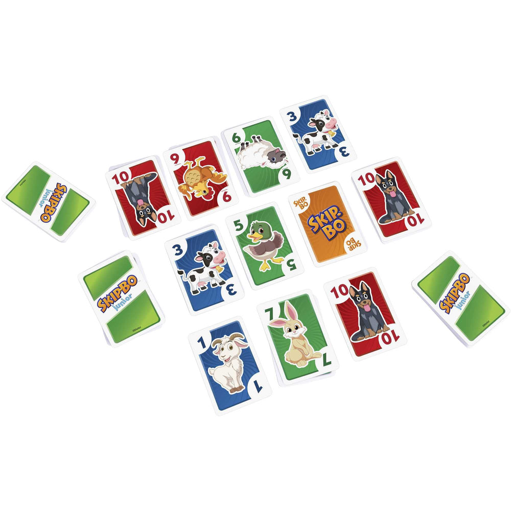 Mattel Skip-Bo Junior supports two to four players at table.