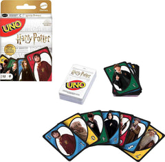 Mattel UNO Harry Potter instruction box with 112 cards